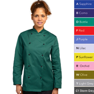 Chef Jacket Stud Btn T/Colour